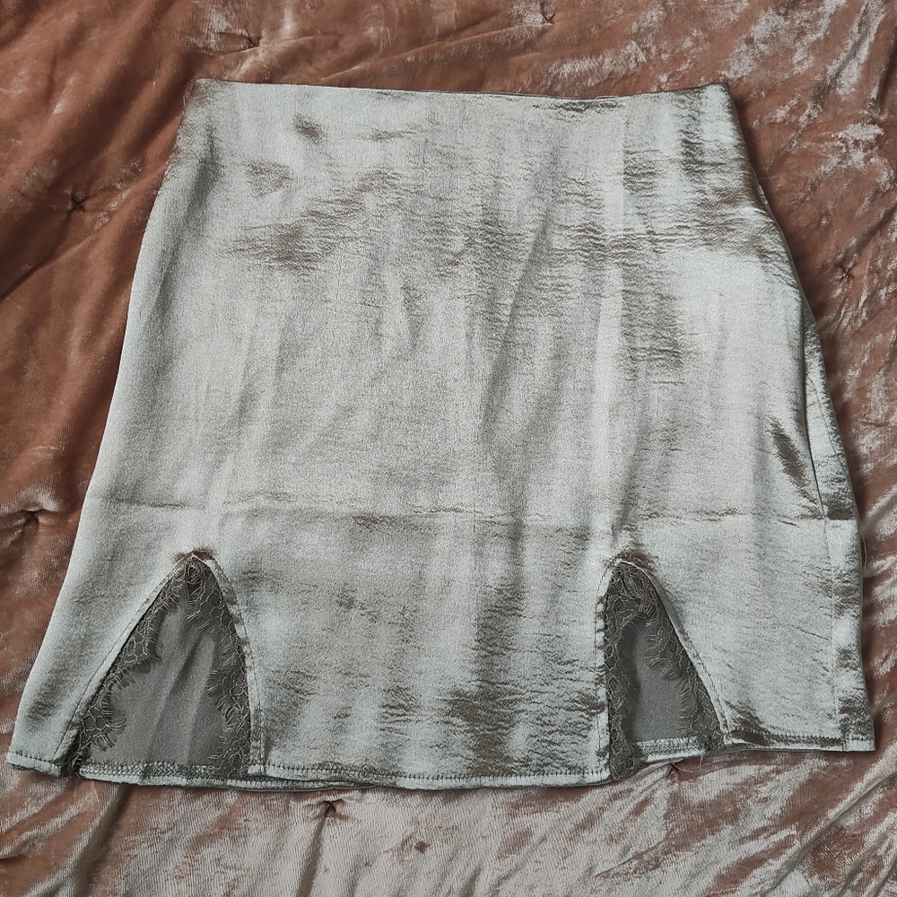 Silk mini skirt